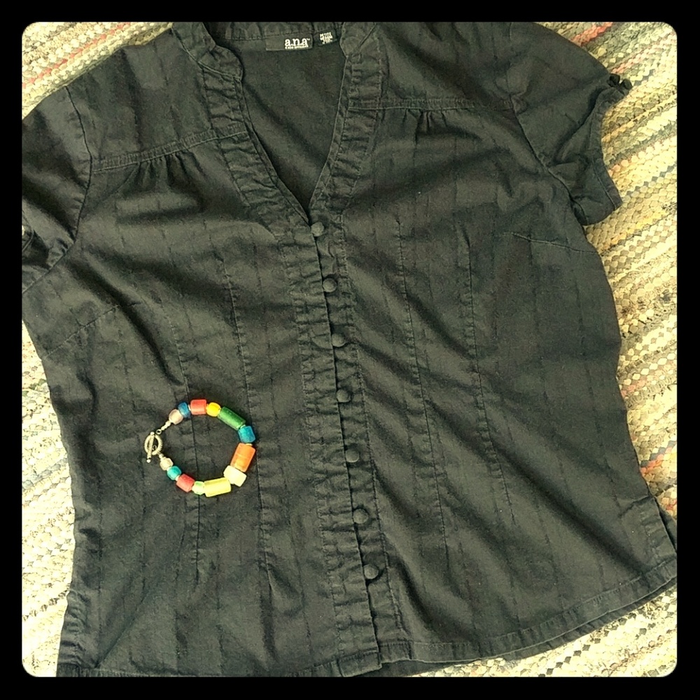 2/$15 a.n.a. Black blouse